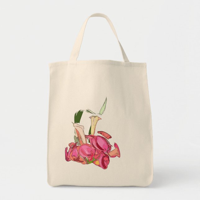 Tote Bolsa das flores dos lírios de Calla (Frente)