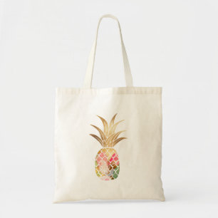 Tote Bolsa de abacaxi Dourado