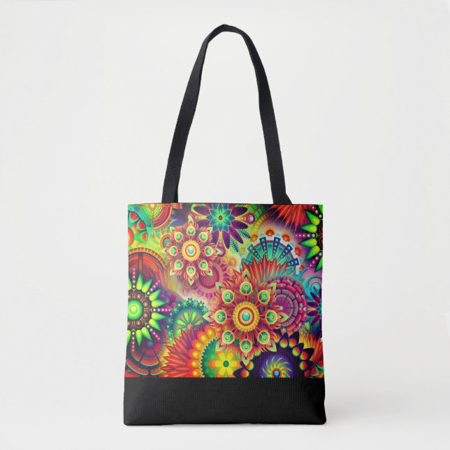 Tote Bolsa de Abstrato de boho (Frente)