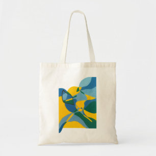 Tote Bolsa de Abstrato de Fluxo Azul - Saco Artístico M