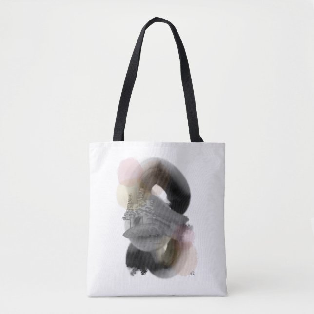 Tote Bolsa de Abstrato mínima de contraste (Frente)