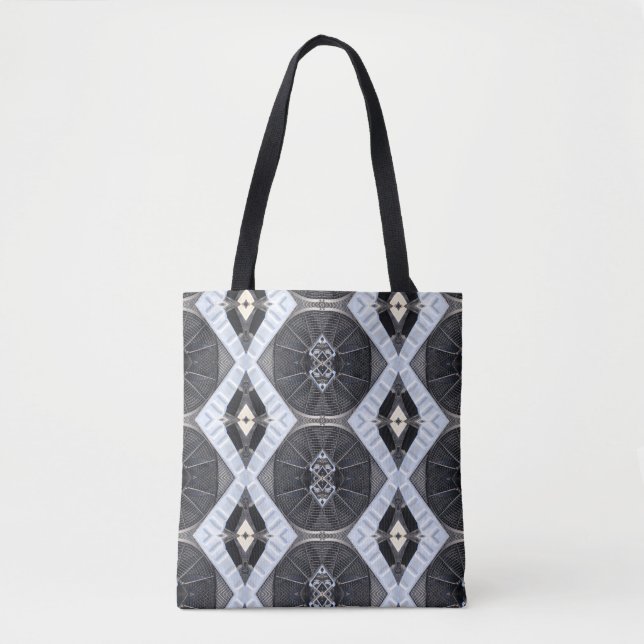 Tote Bolsa de abstrato preto e branco (Frente)
