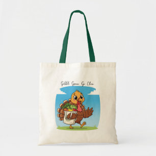 Tote Bolsa de Ação de Graças Engraçado - Gobble Green G