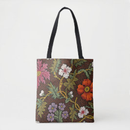 Tote Bolsa de Acessórios de Desenho Botânico Vitoriano