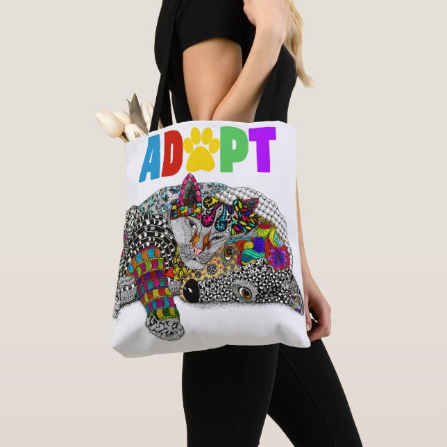 Tote Bolsa de adoção de animais de estimação de cachorr (Close Up)