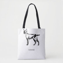 Bolsa de Algodão Geométrica Minimalista do Gato Si