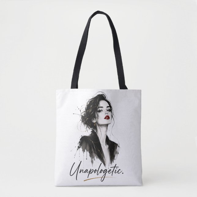 Tote Bolsa de algodão Unapologetic. Minimalist Statemen (Frente)