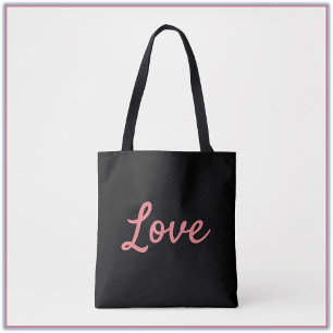 Tote Bolsa de Amor Negro e Rosa impressionante