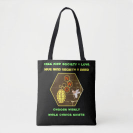 Tote Bolsa de amor vs necessidade (preto)