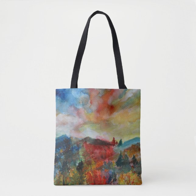 Tote Bolsa de Aquarela de outono (Frente)