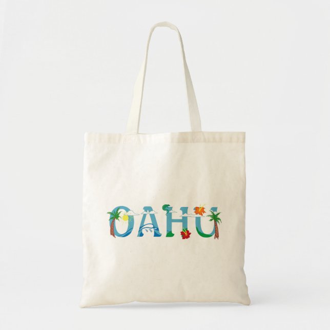 Tote Bolsa de arte artística Oahu Hawaii (Frente)