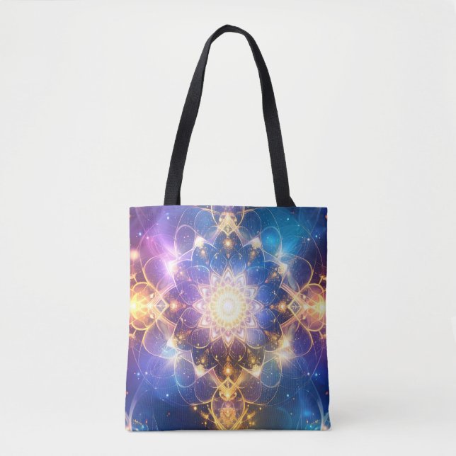 Tote Bolsa de Arte do Lotus Mandala (Frente)