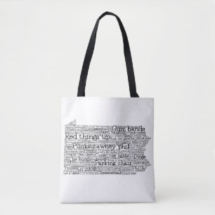 Tote Bolsa de Arte do Word Slang da Pensilvânia EUA