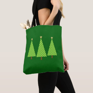 Tote Bolsa de Árvore de Natal Moderna da Bolinhas verde