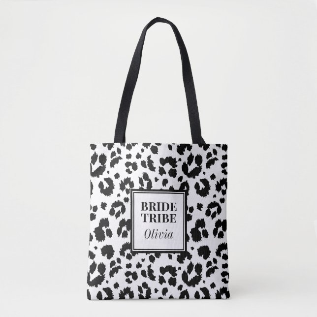 Tote Bolsa de Bachelorette de Impressão de Leopardo Sel (Frente)
