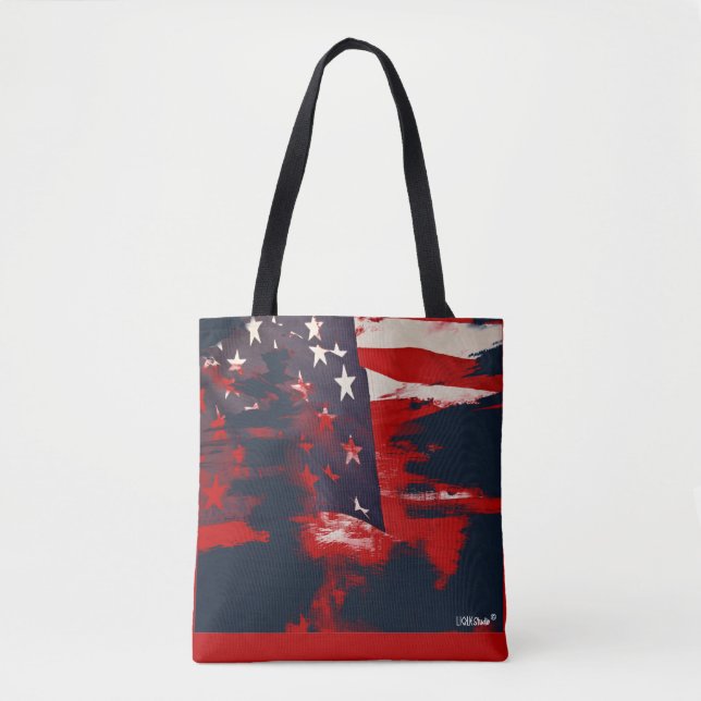 Tote Bolsa de Bandeira Fashionável Patriótico (Frente)