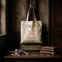 Bolsa de bebê floral pastel e borboleta