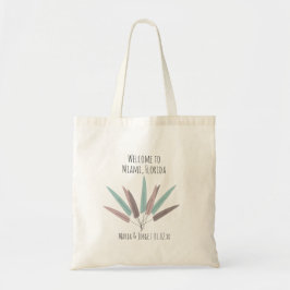 Tote Bolsa de Boas-vindas Casamento Tema Folha Boêmia