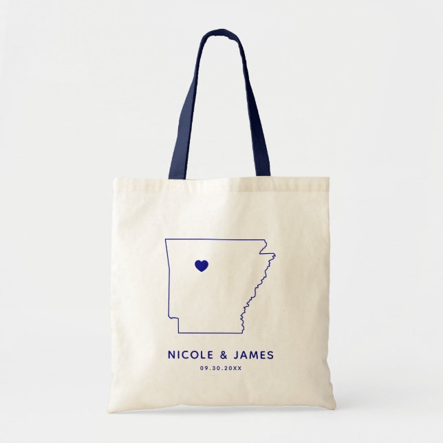 Tote Bolsa de Boas-vindas do Arkansas, Mapa de Destino (Frente)