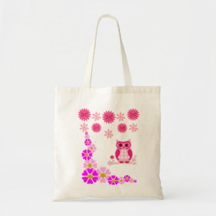 Tote Bolsa de bolsa de orçamento cor-de-rosa branca