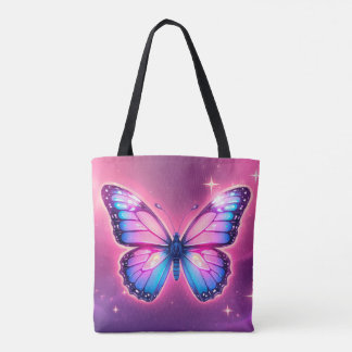 Tote Bolsa de Borboleta Neon Retroativa