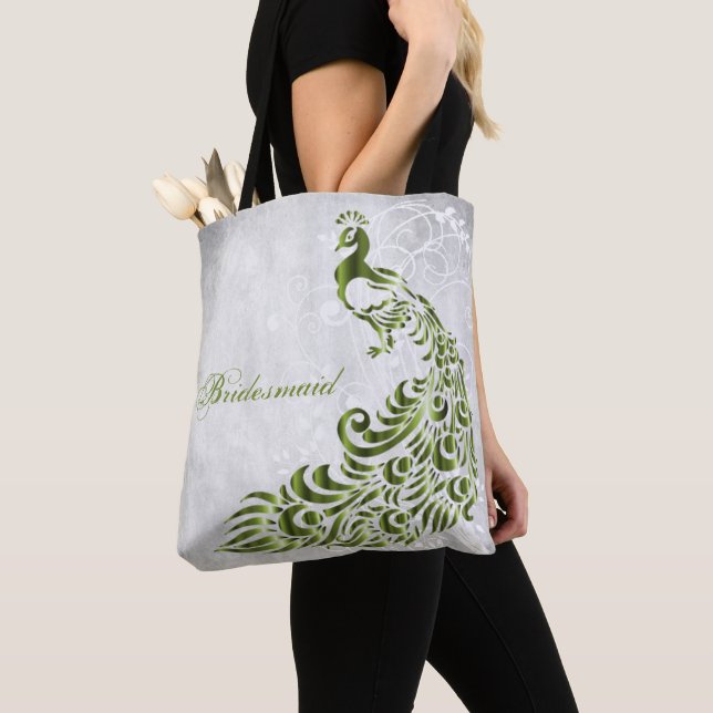 Tote Bolsa de Bridesmaid da Folha de Folha Verde (Close Up)