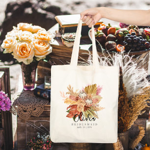 Tote Bolsa de Bridesmaid Personalizada Grama Boho Pam