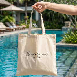 Tote Bolsa de Bridesmaid Personalizável Elegante Simple