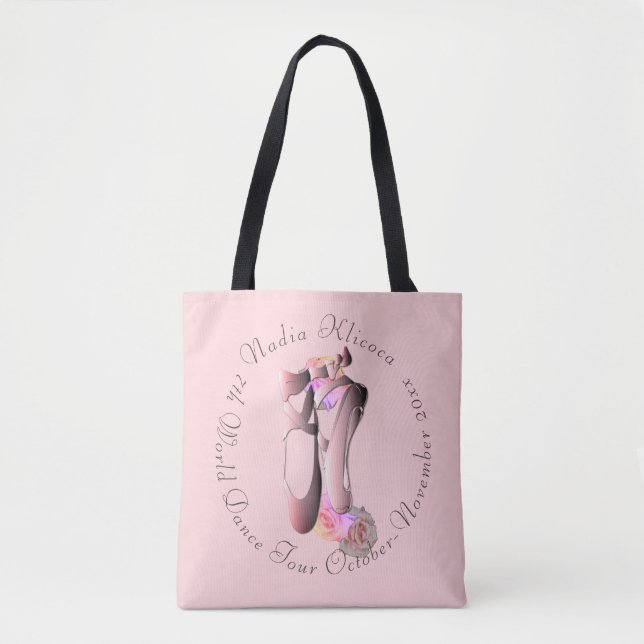 Tote Bolsa de Calçado de Dança de  Ballerina Menor Rosa (Frente)