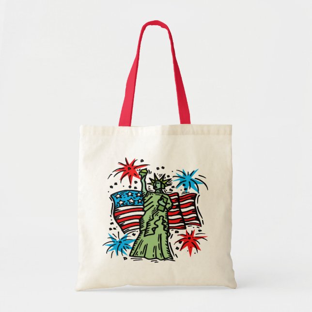 Tote bolsa de canvas de 4 de julho: Lady Liberty (Frente)