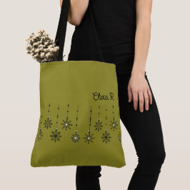 Tote Bolsa de Canvas de de Floco de Neve Personalizável