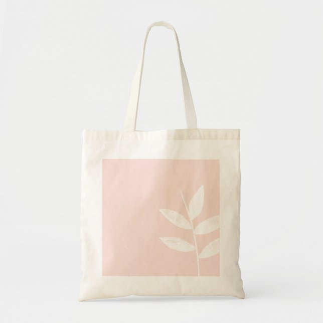 Tote Bolsa de canvas de Folhas Modernas Rosa (Frente)