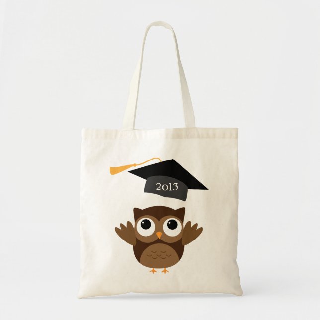 Tote Bolsa de canvas de Graduação da Classe Tawny Owl (Frente)