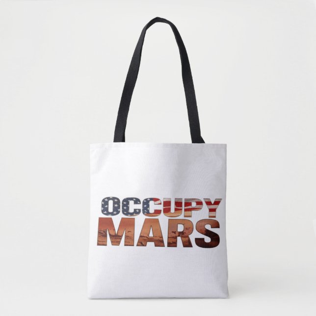 Tote Bolsa de Canvas de Ocupação de Marte - Declaração  (Frente)