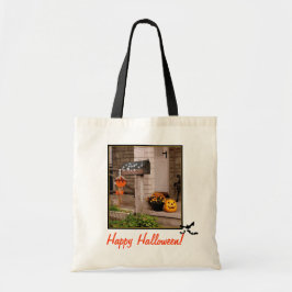 Tote bolsa de Canvas de orçamento 'Porch Halloween'
