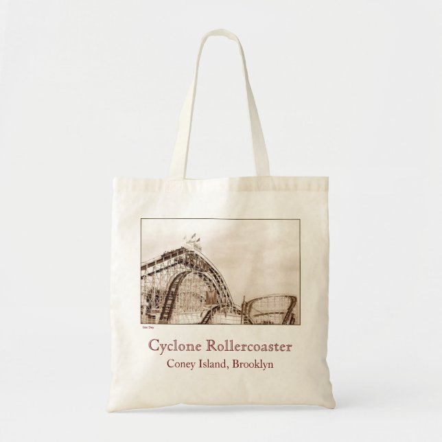 Tote Bolsa de Canvas de Orçamento Rollercoaster do Cicl (Frente)