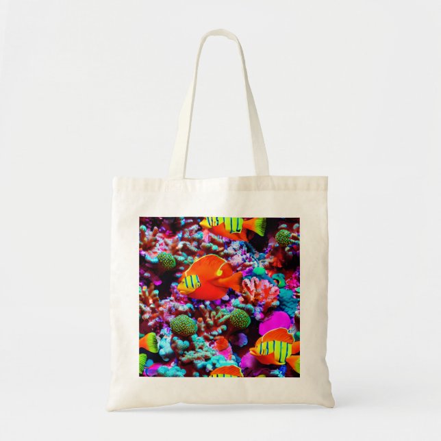 Tote Bolsa de Canvas de recife de coral (Frente)
