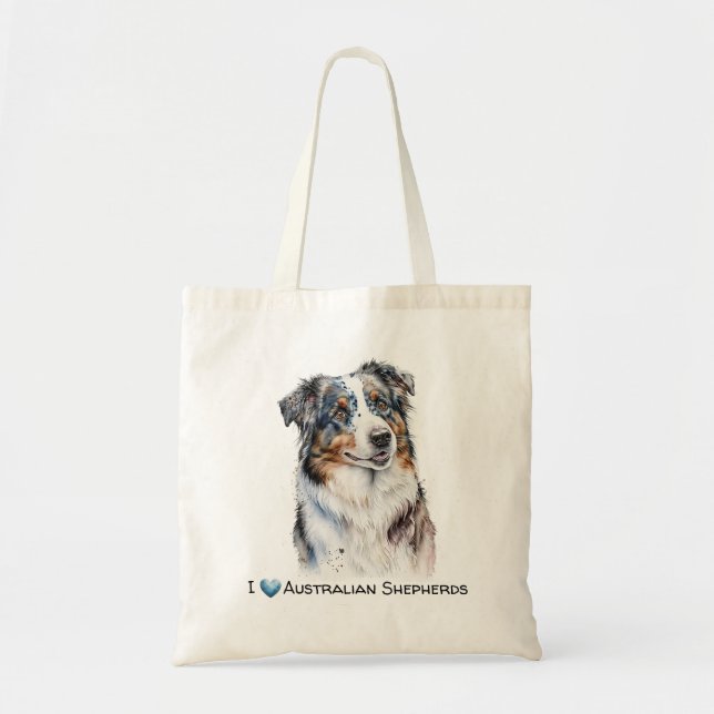Tote Bolsa de canvas de Shepherd australiano personaliz (Frente)