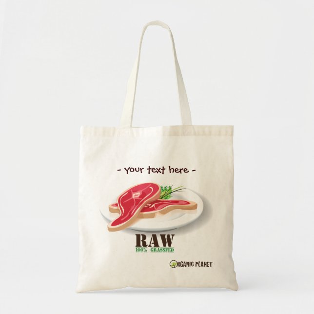 Tote Bolsa de canvas Raw Steak Orgânico (Frente)