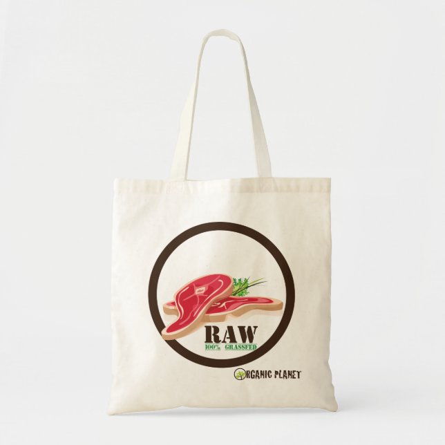 Tote Bolsa de canvas Raw Steak Orgânico (Frente)