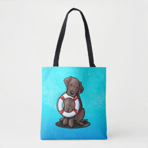 Tote Bolsa de Cão de Salvamento Labrador de Chocolate B