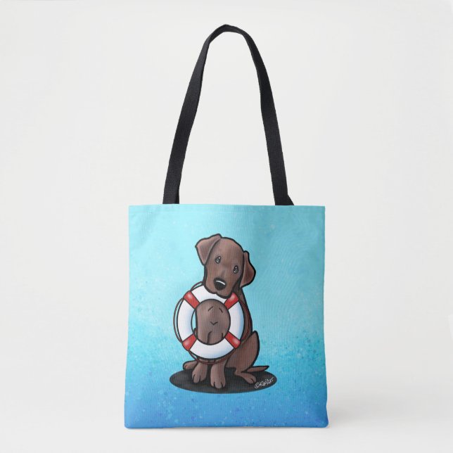 Tote Bolsa de Cão de Salvamento Labrador de Chocolate B (Frente)