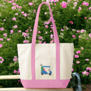 Tote Bolsa de carrinho de golfe personalizada azul eleg