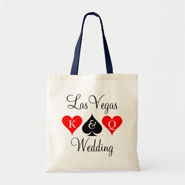 Tote Bolsa de casamento de Las Vegas com naipes de cart (Frente)