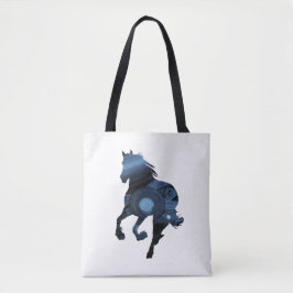 Tote Bolsa de Cavalos Azuis