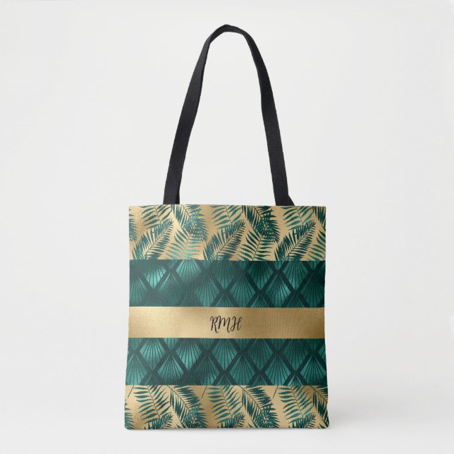 Tote Bolsa de chá e Design Dourado (Frente)