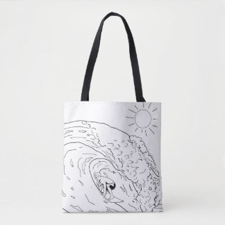 Tote Bolsa de Cheio de Coloração de Adultos surfando