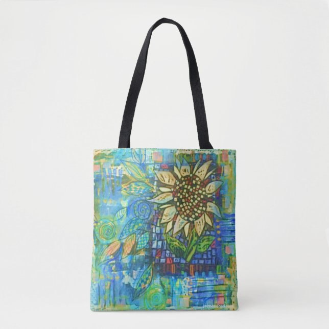 Tote Bolsa de Colagem de Girassol (Frente)