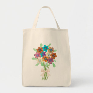 Tote Bolsa de compra com Buquê Floral