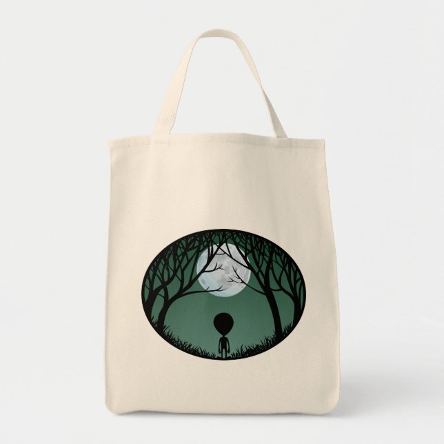 Tote Bolsa de compra de Alienígena orgânica de Alieníge (Frente)